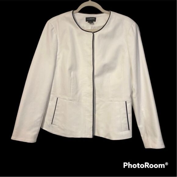 Liz Claiborne Peplum White Blazer Size L - Picture 1 of 6